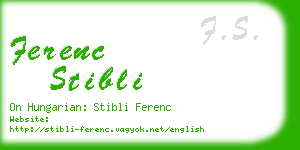 ferenc stibli business card